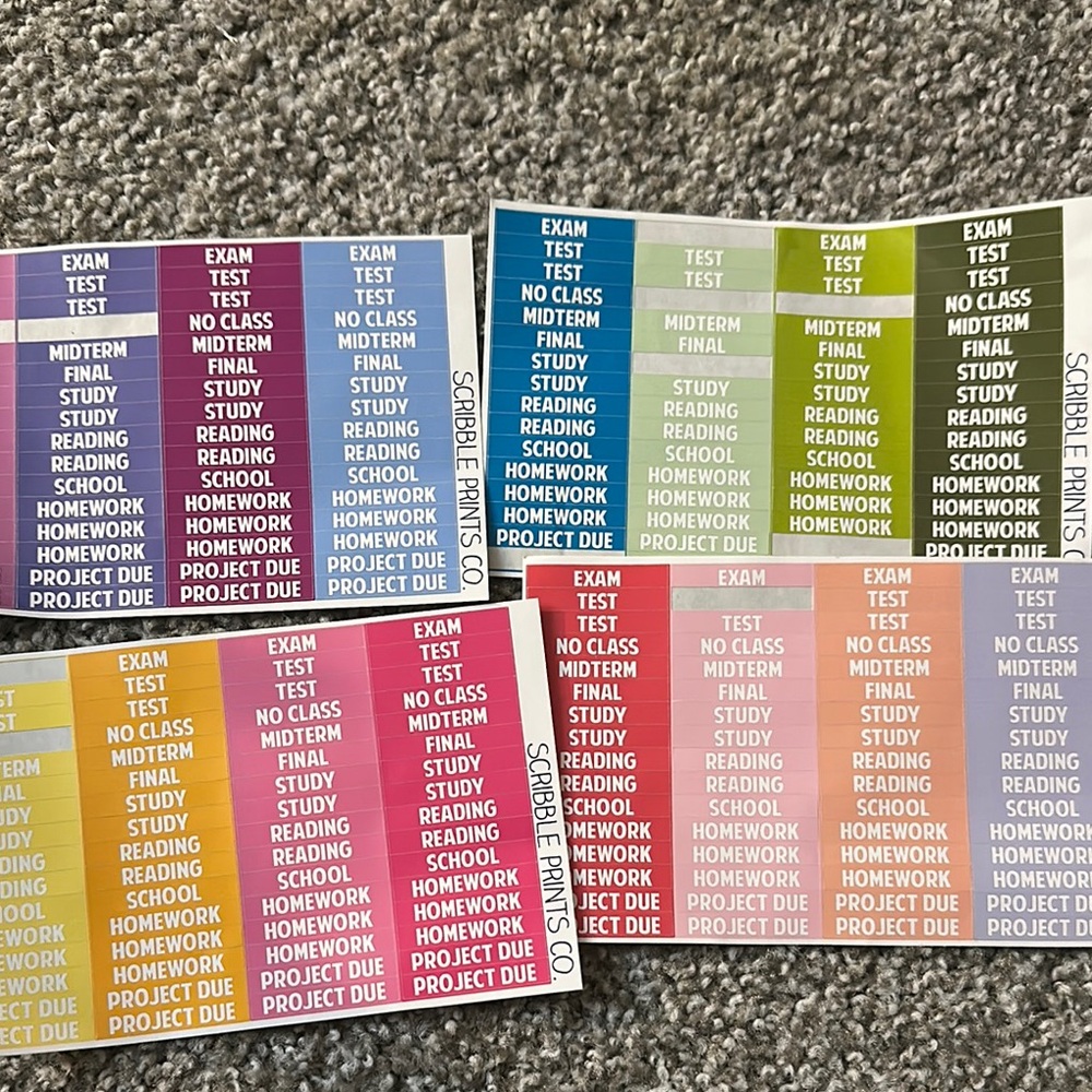 School labels planner stickers